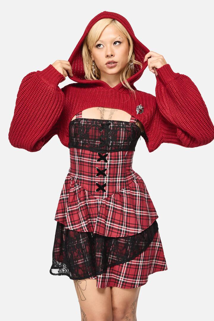 Image of Cardigans. Productname: Lil Red Hooded Sleeve in Red colour by brand - Black Friday