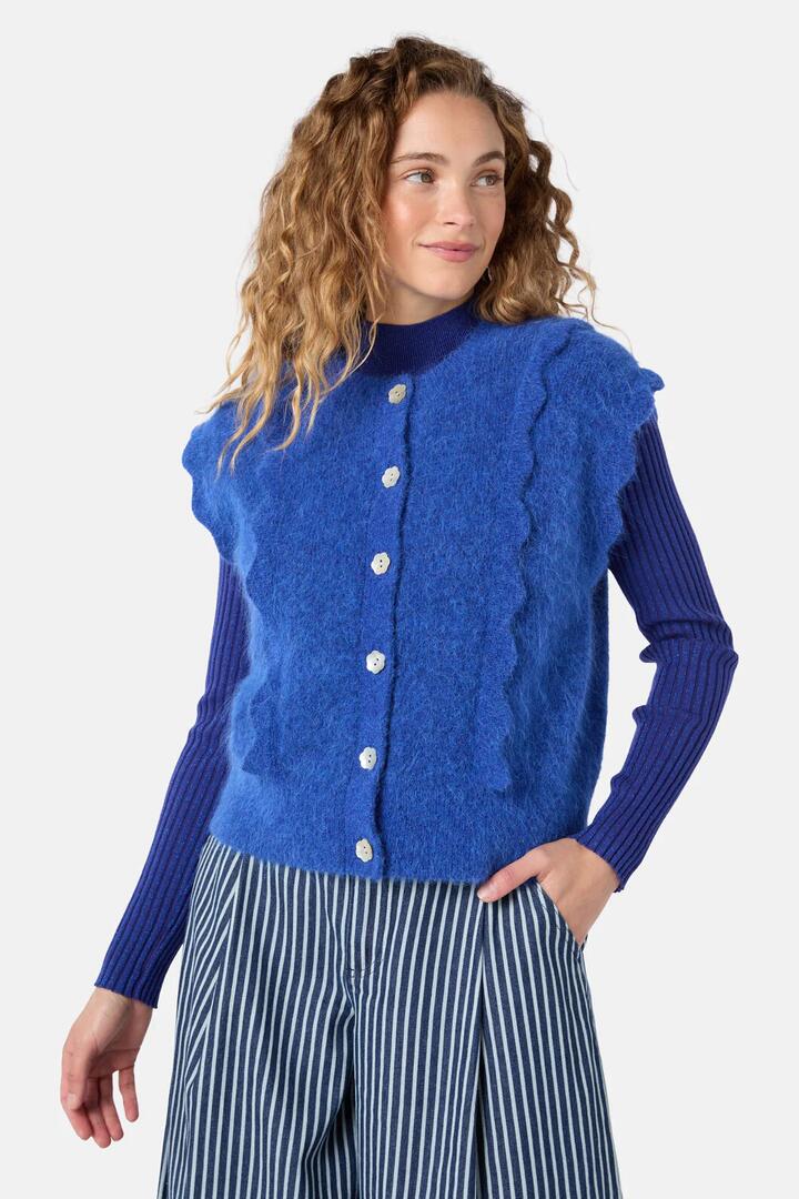 Image of Coats & Jackets. Product name - Sweethearts Vest in Navy colour by brand - Gorman