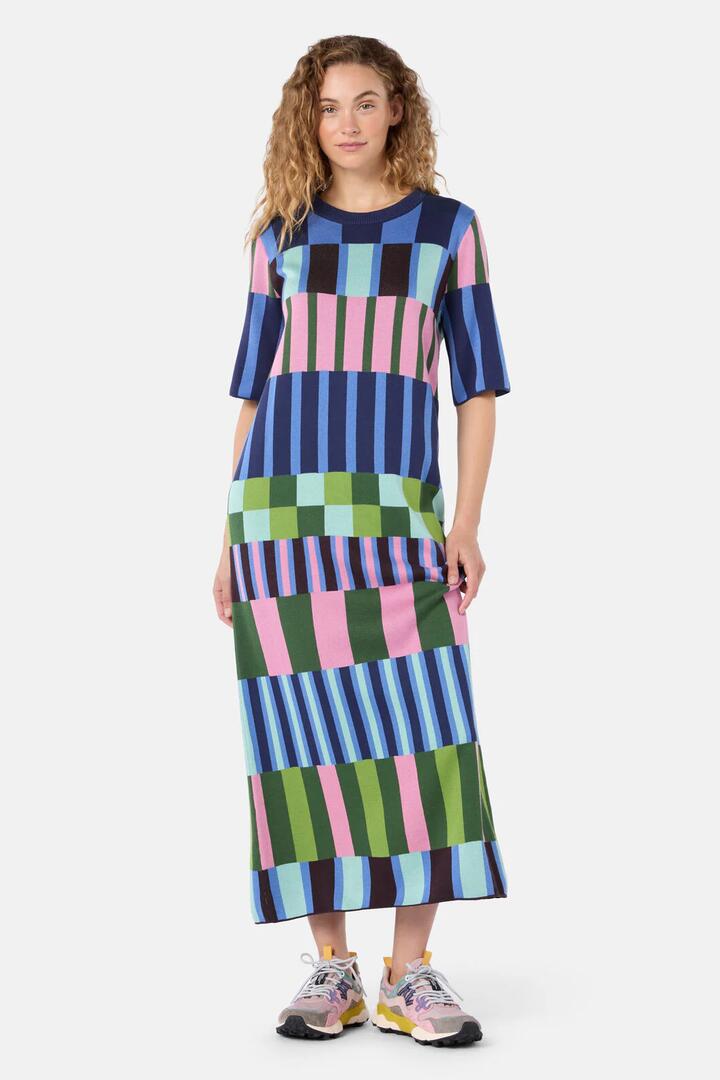 Image of Dresses. Product name - Warpweave Knit Dress in Multi colour by brand - Gorman