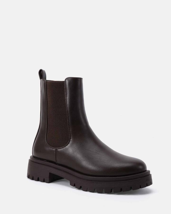 Image of Boots. Product name - Doctor Espresso Smooth Vegan Boots in Espresso Smooth colour by brand - Novo