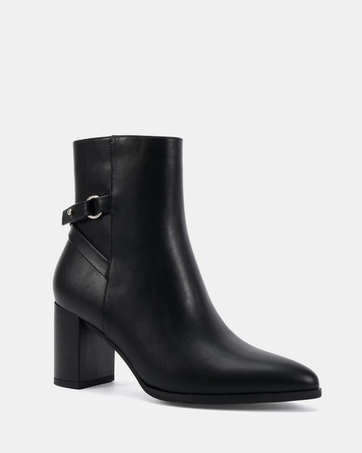 Image of Boots. Product name - Kami Black Vegan Boots in Black colour by brand - Novo