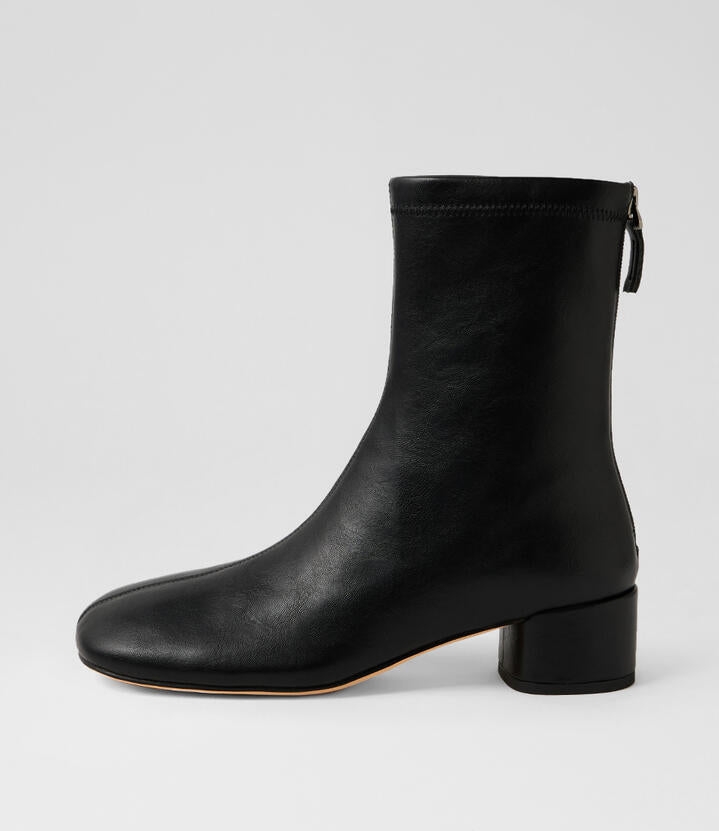 Image of Boots. Product name - Gaspo Black Ankle Boots in Black colour by brand - MOLLINI