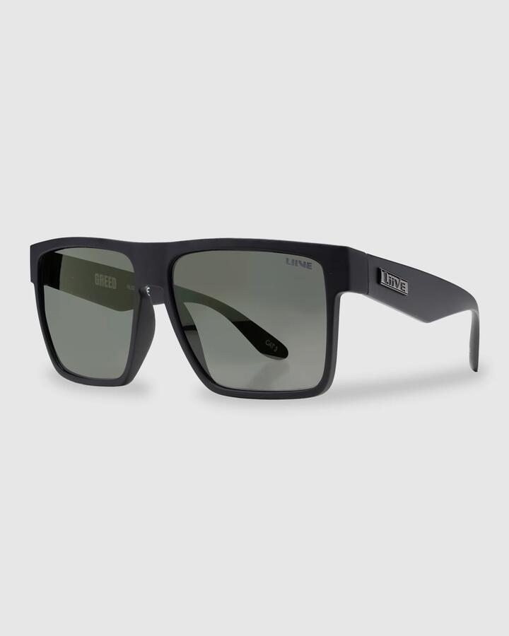 Image of Sunglasses. Product name - Liive Greed Polarized Sunglasses Matt Black in Matt Black colour by brand - Liive