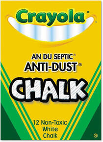 Image of Toys. Product name - Crayola Chalk 12 Sticks (White) in colour by brand - Toymate