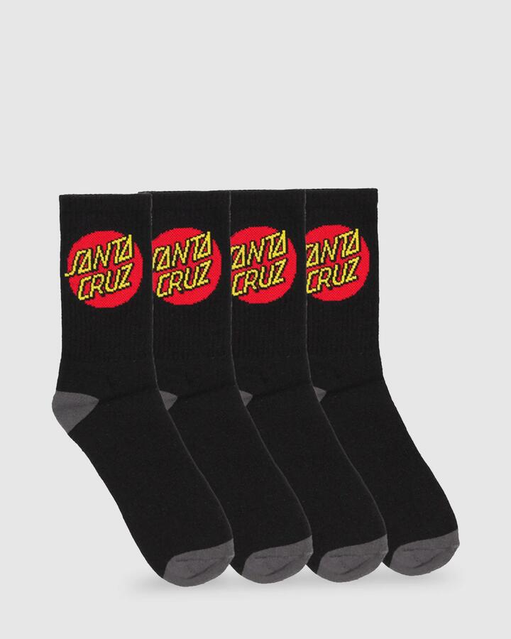 Image of Socks. Product name - Santa Cruz Mens Classic Dot Socks Black in Black colour by brand - Santa Cruz