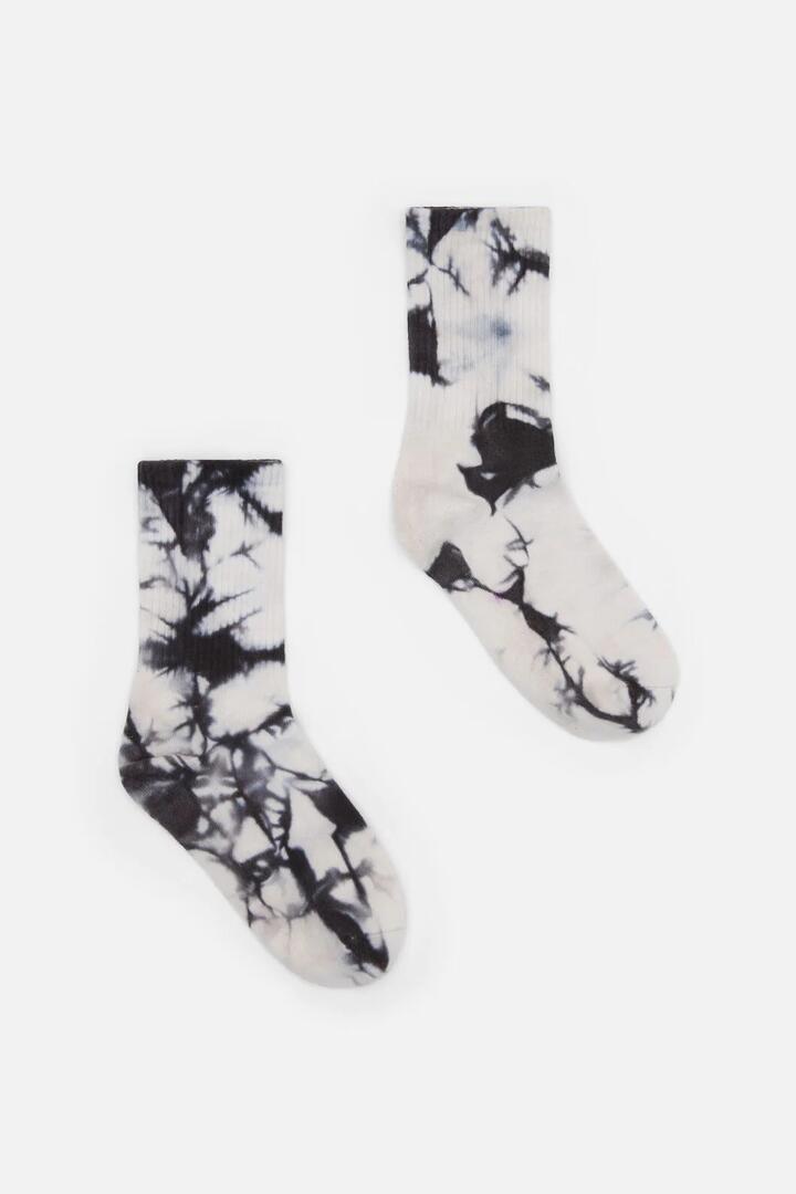 Image of Socks. Productname: Tie Dye Rib Socks in Black colour by brand - Dangerfield