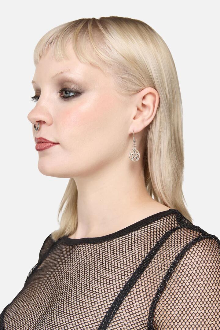 Image of Earrings. Productname: Simple Pentagram Earrings in Silver colour by brand - Black Friday