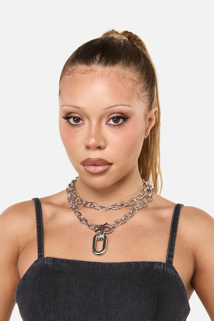 Image of Necklaces. Productname: Chunky Chain Necklace in Silver colour by brand - Dangerfield