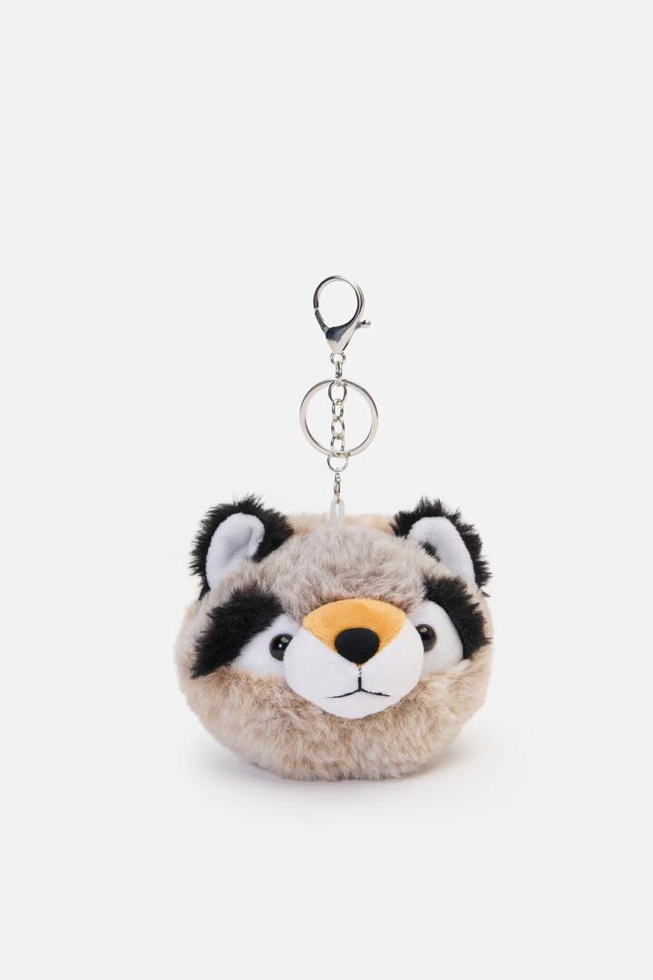 Image of Charms. Productname: Fluffy Wolf Bag Charm in Tan colour by brand - Black Friday