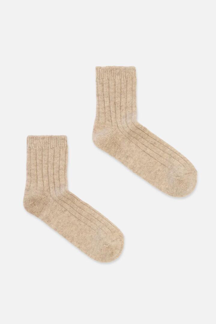 Image of Socks. Productname: Cream Warm Wool Rib Socks in Cream colour by brand - Princess Highway