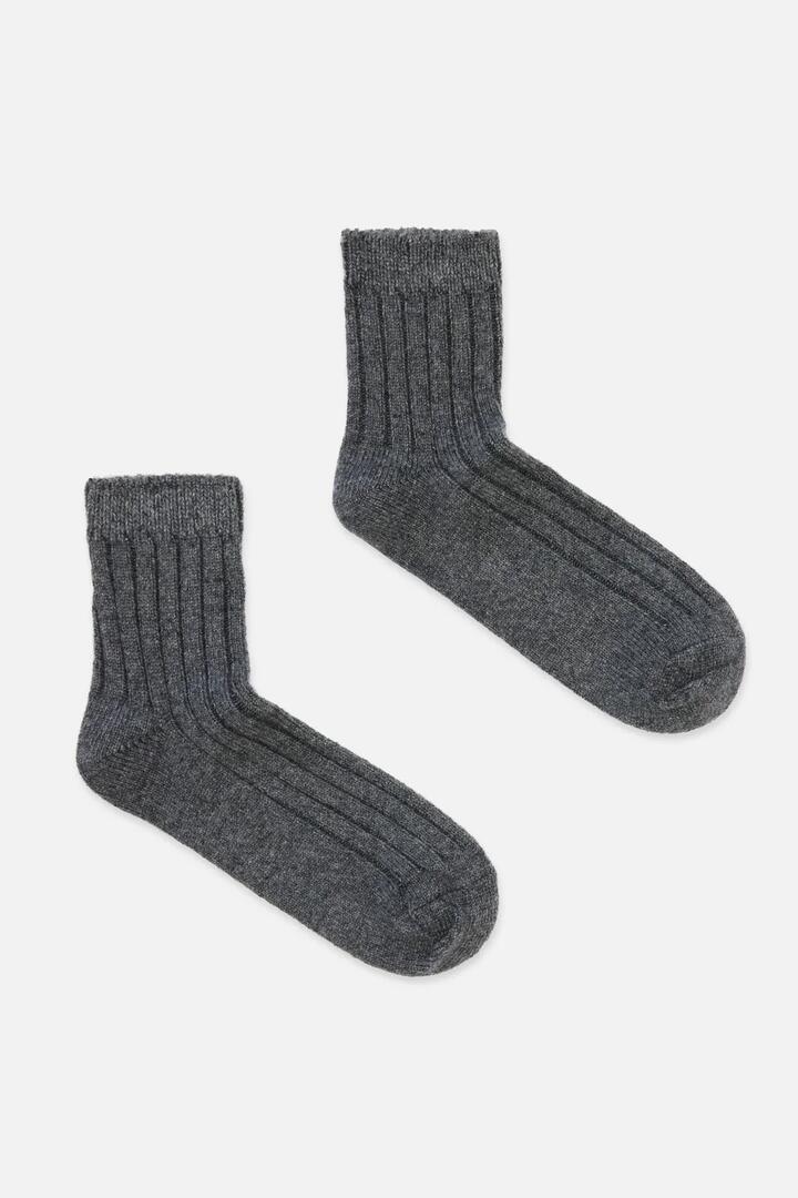 Image of Socks. Productname: Grey Warm Wool Rib Socks in Grey colour by brand - Princess Highway
