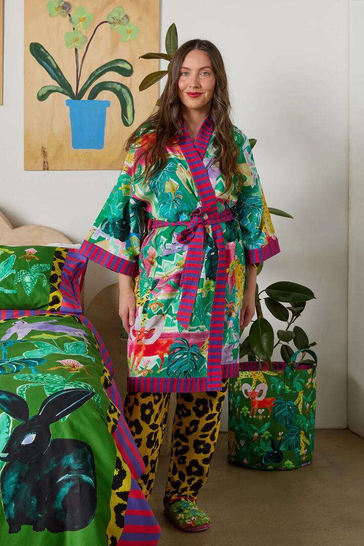 Image of Dresses. Product name - Wild Tile Bath Robe in Print colour by brand - Gorman