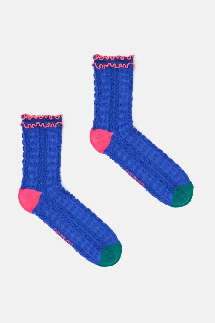 Image of Socks. Product name - Wiggle Pointelle Sock Blue in Blue colour by brand - Gorman
