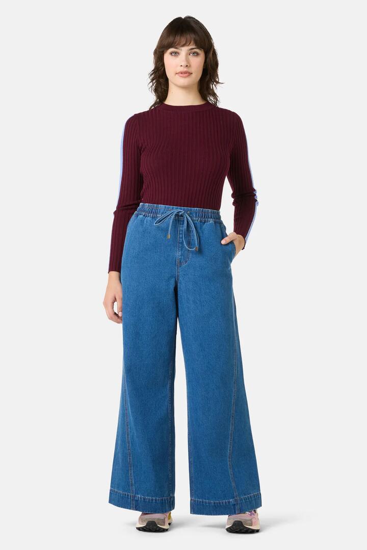 Image of Jeans. Product name - Onorina Denim Skort in Denim colour by brand - Gorman