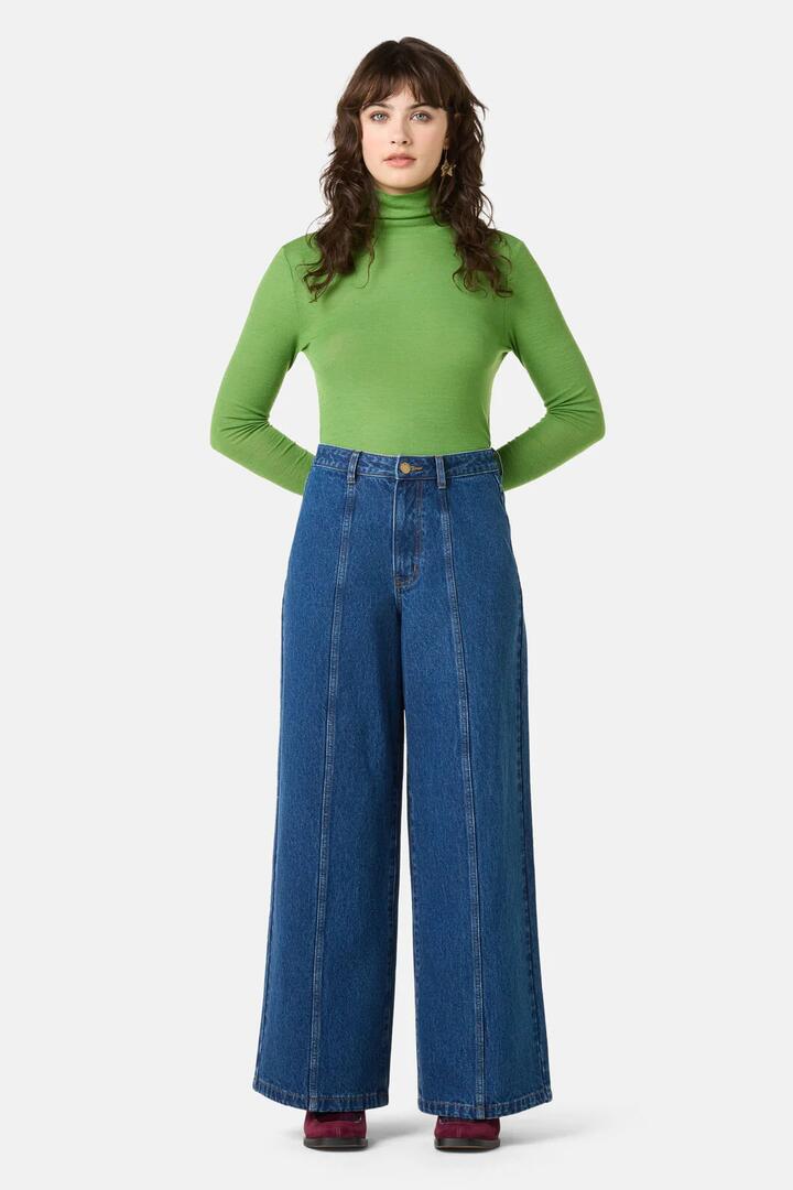 Image of Jeans. Product name - Lachie Wide Leg Jean in Denim colour by brand - Gorman