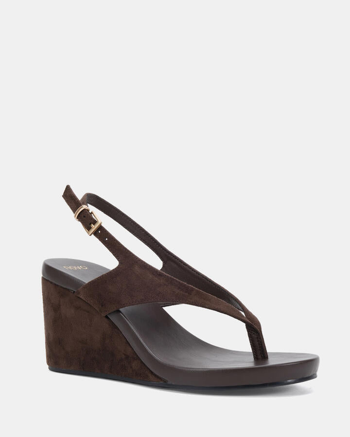 Image of Boots. Product name - Young Espresso Vegan Wedges in Espresso colour by brand - Novo