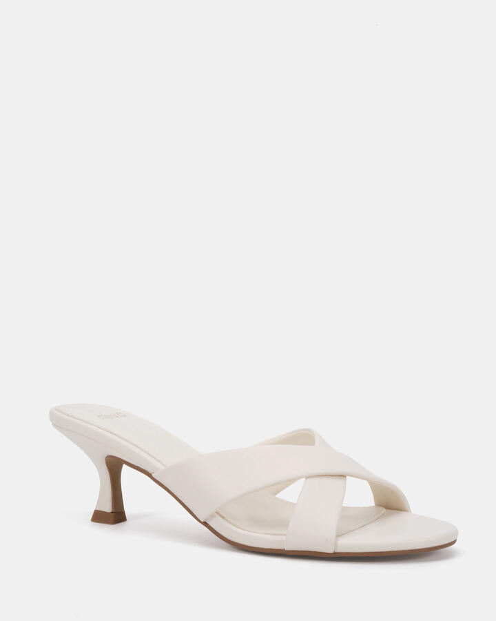 Image of Heels. Product name - Zona White Smooth Vegan Heels in White Smooth colour by brand - Novo