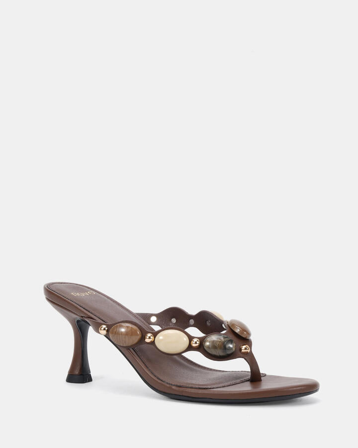 Image of Heels. Product name - Yankie Milk Chocolate Vegan Heels in Midnight colour by brand - Novo