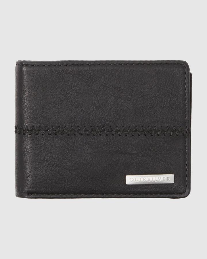 Image of Wallets & Money Clips. Product name - Quiksilver Mens Stitchy 3 Tri Fold Wallet Black Black in Black Black colour by brand - Quiksilver