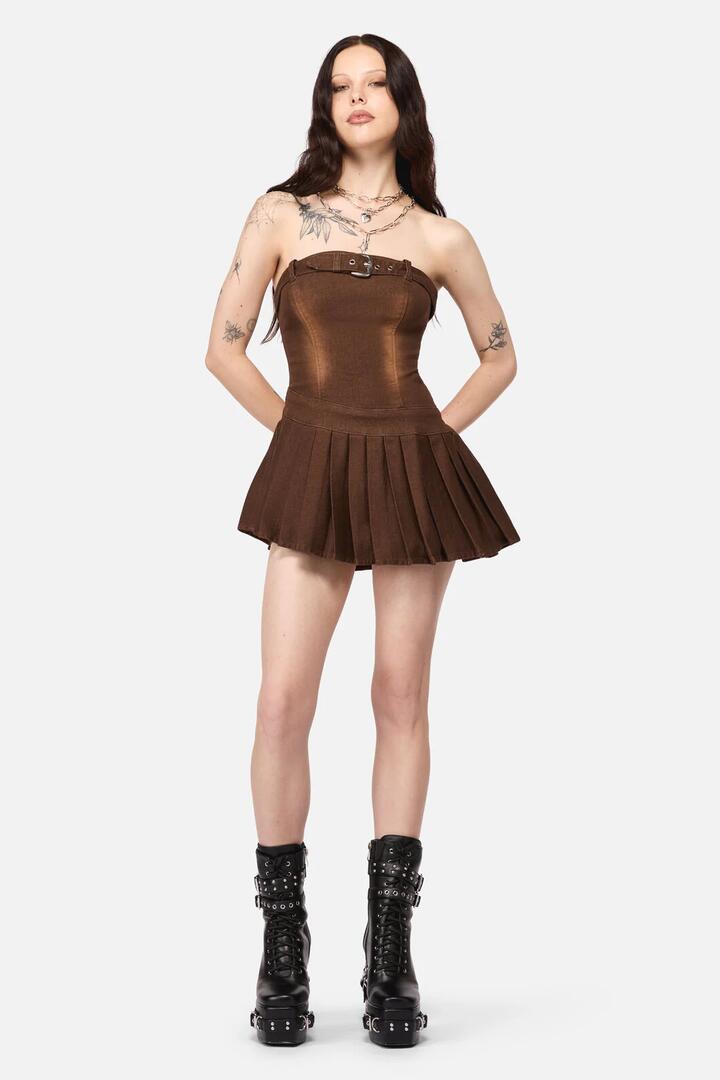 Image of Dresses. Productname: Increasing Silence Micro Dress in Brown colour by brand - Black Friday