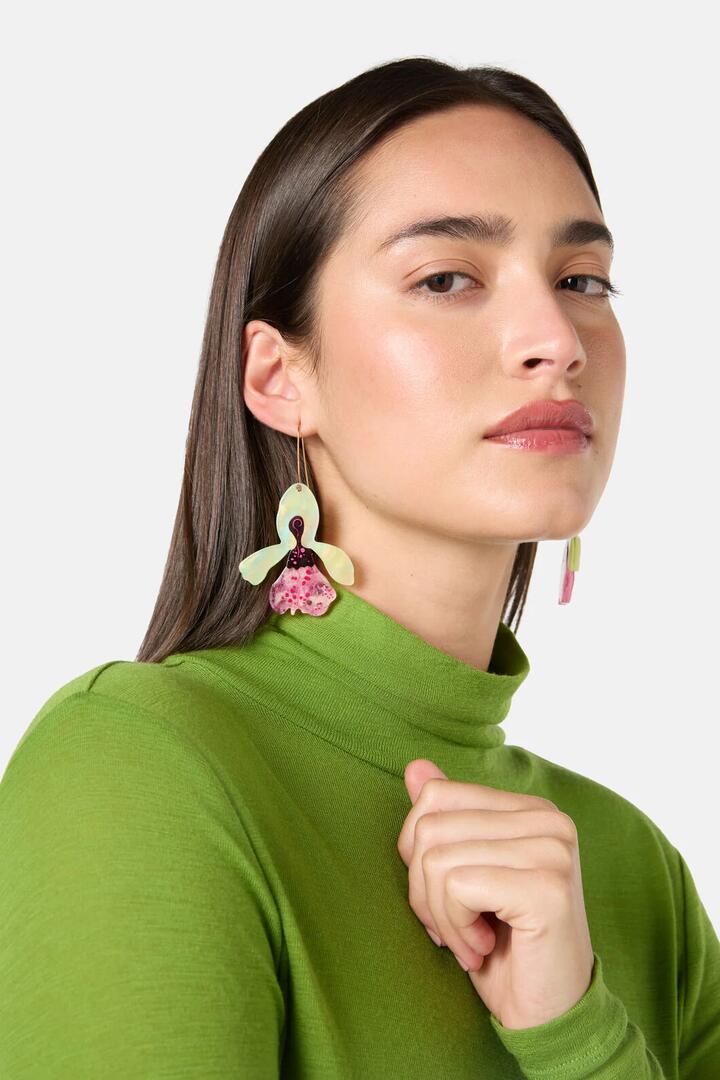 Image of Earrings. Product name - Wild Orchid Earrings in Multi colour by brand - Gorman