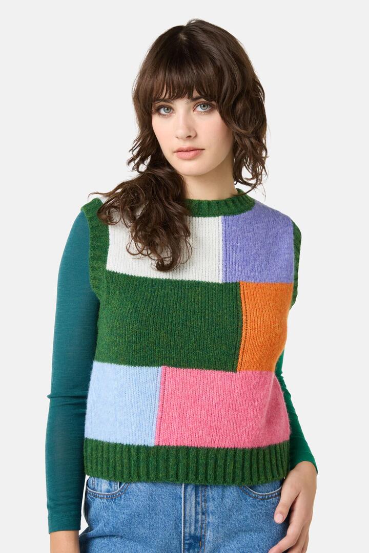 Image of Coats & Jackets. Product name - Palette Pop Patch Vest in Multi colour by brand - Gorman
