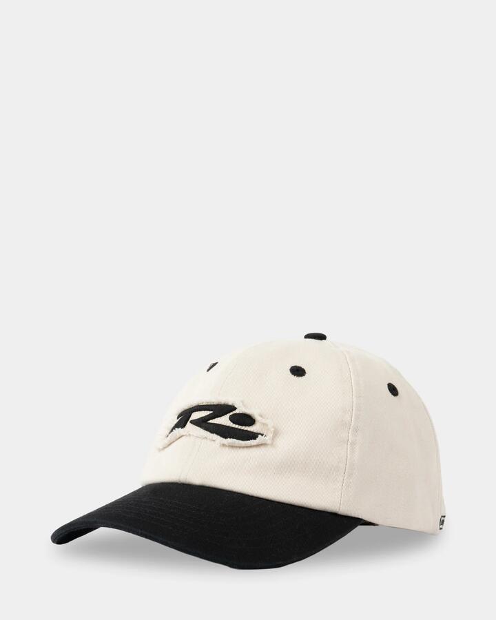 Image of Hats. Product name - Rusty Signature Raw Dad Cap Oatmeal in Oatmeal colour by brand - Rusty