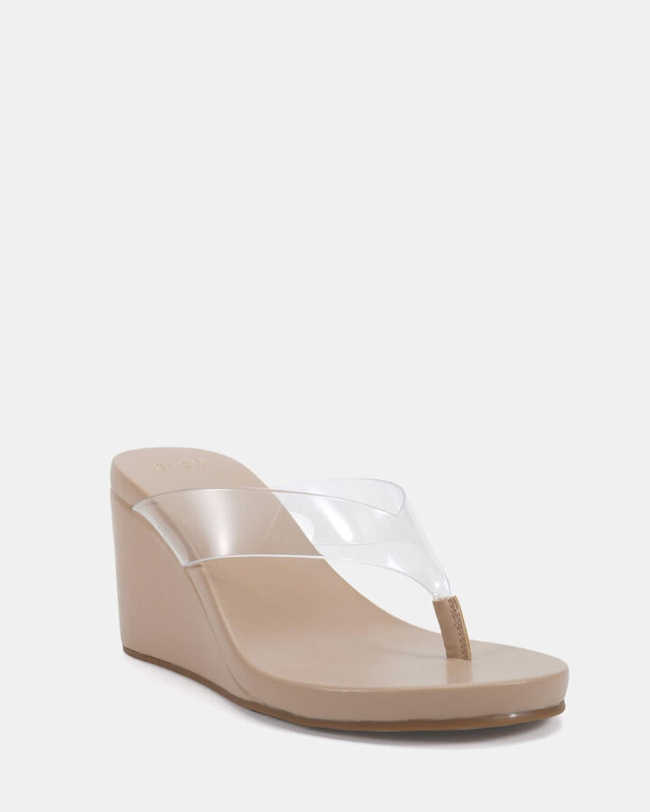 Image of Boots. Product name - Baci Sand Vegan Wedges in Sand colour by brand - Novo