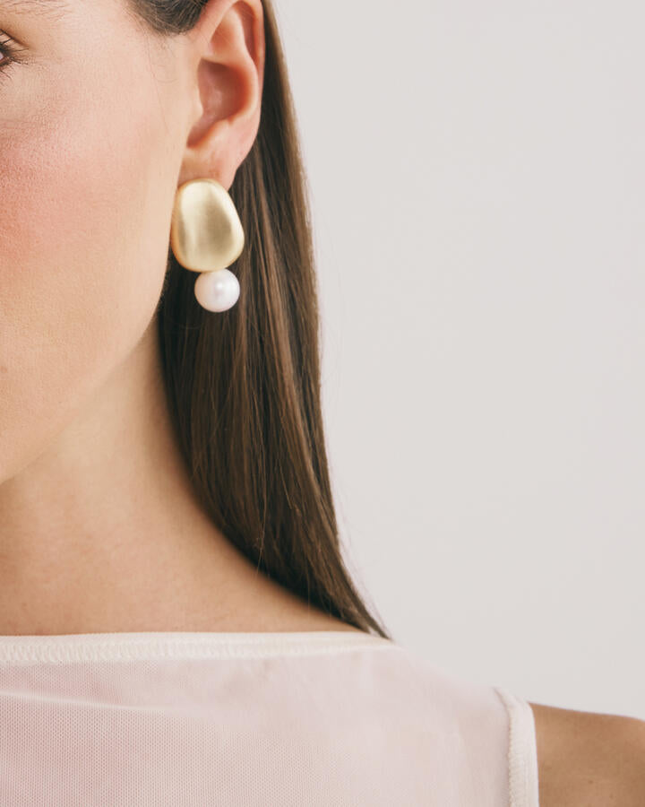 Image of Earrings. Product name - Earring Barcelona Metallic in Metallic colour by brand - Novo