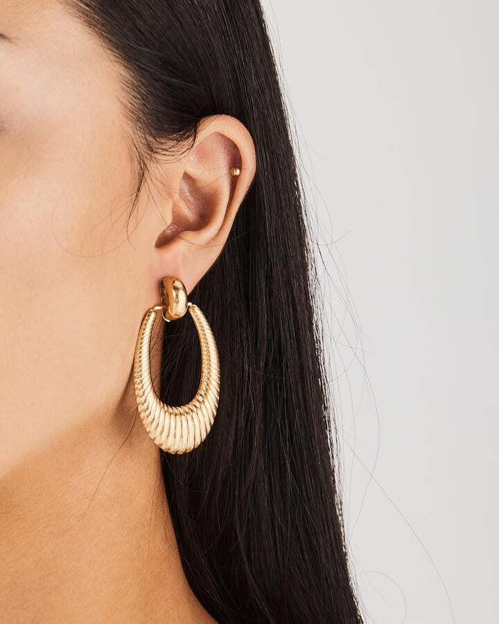 Image of Earrings. Product name - Earring Brooklyn Metallic in Metallic colour by brand - Novo