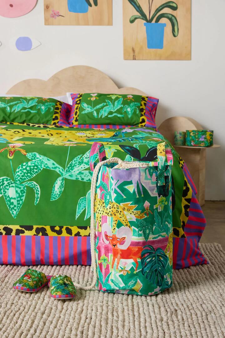 Image of Decor. Product name - Night Zoo Laundry Basket in Print colour by brand - Gorman