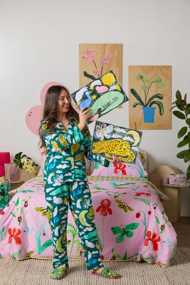 Image of Sleepwear & Loungewear. Product name - Night Zoo Long PJ Set in Print colour by brand - Gorman