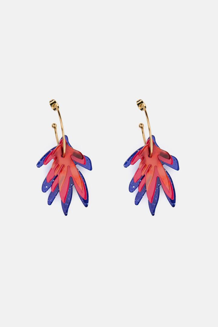 Image of Jewelry. Product name - Night Fern Hoops in Multi colour by brand - Gorman