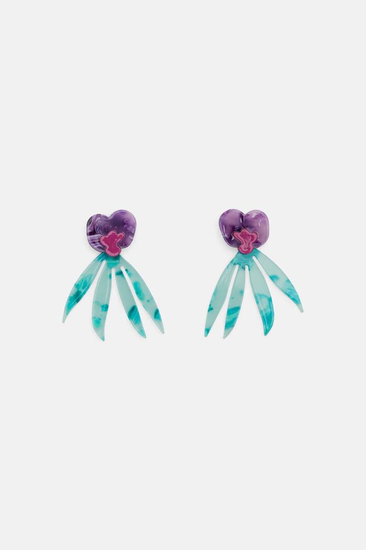 Image of Earrings. Product name - Coral Pea Earrings in Multi colour by brand - Gorman