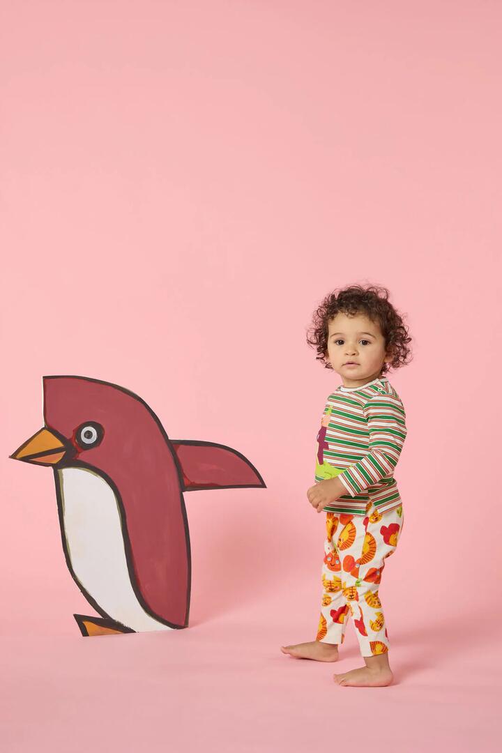 Image of a model wearing Pants. Product name - Animal Heads Baby Legging in Multi colour by brand - Gorman