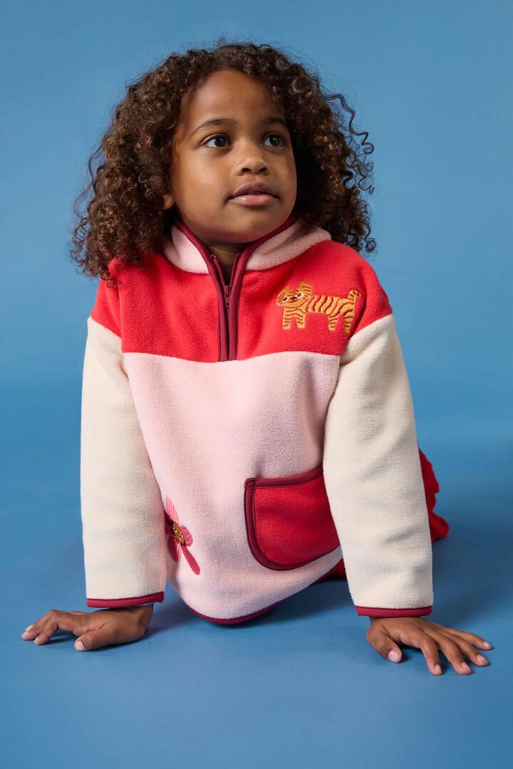 Image of a model wearing Tops. Product name - Tiger Kids Fleece Top in Multi colour by brand - Gorman