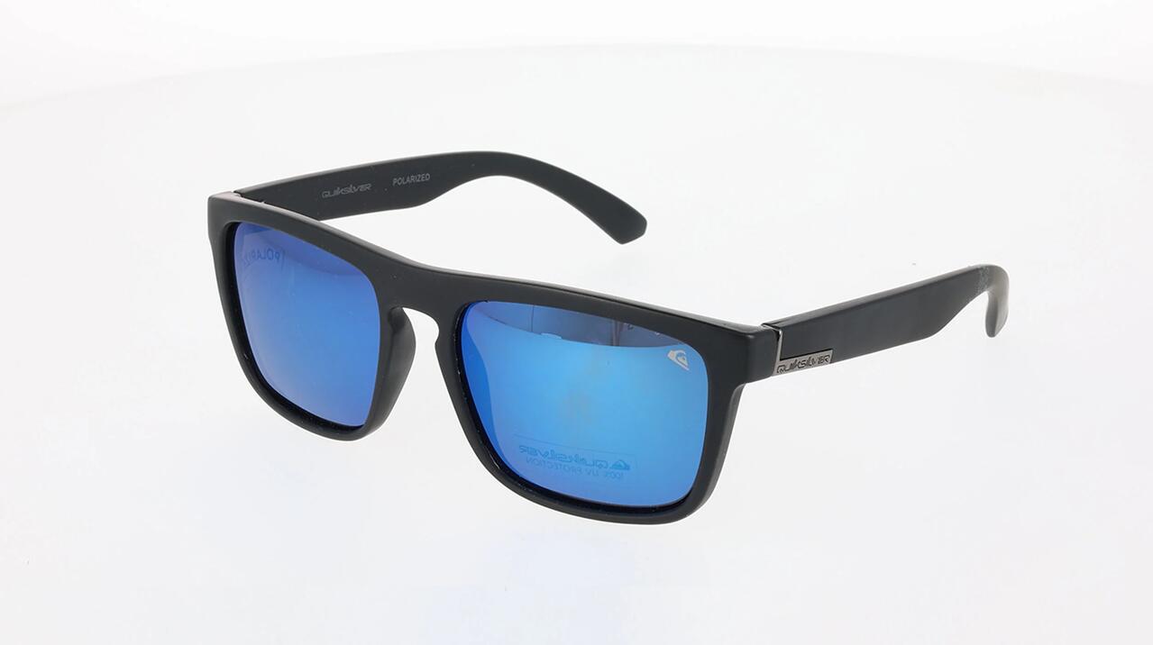 Image of Sunglasses. Product name - Quiksilver Oceanview Rubberized Polarised Sunglasses Rubberized Black in Rubberized Black colour by brand - Quiksilver