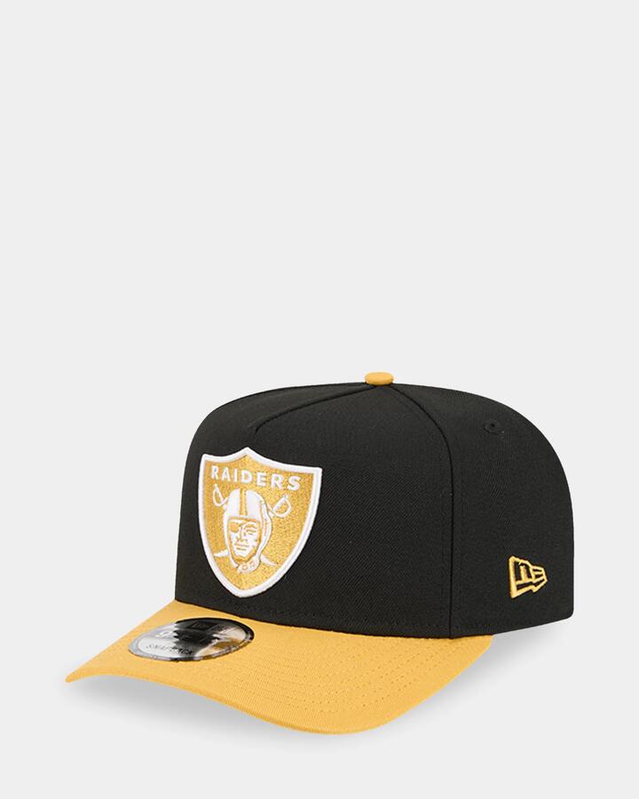 Image of Hats. Product name - New Era 9Fifty A-Frame Las Vegas Raiders Cap Dark Yellow in Dark Yellow colour by brand - New Era