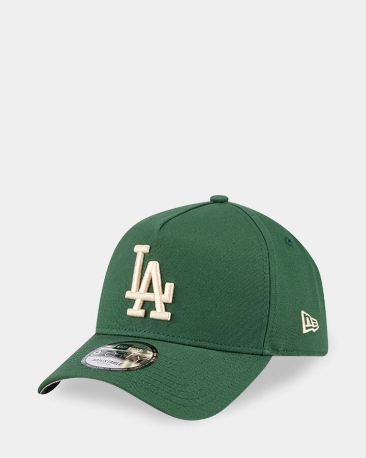 Image of Hats. Product name - New Era 9Forty A-Frame Los Angeles Dodgers Cap Dark Green in Dark Green colour by brand - New Era