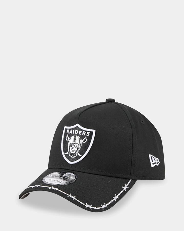 Image of Hats. Product name - New Era 9Forty A-Frame Las Vegas Raiders Cap Black in Black colour by brand - New Era
