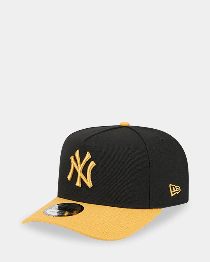 Image of Hats. Product name - New Era 9Fifty A-Frame New York Yankees Cap Dark Yellow in Dark Yellow colour by brand - New Era