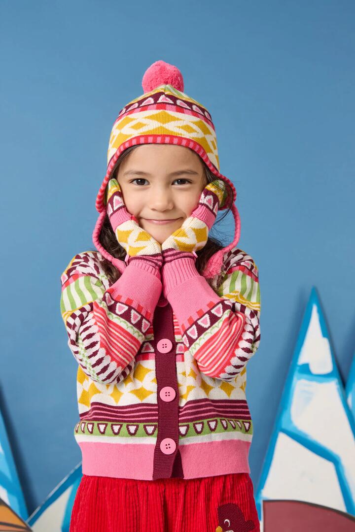 Image of Hats. Product name - Abstract Kids Ear Flap Beanie in Multi colour by brand - Gorman