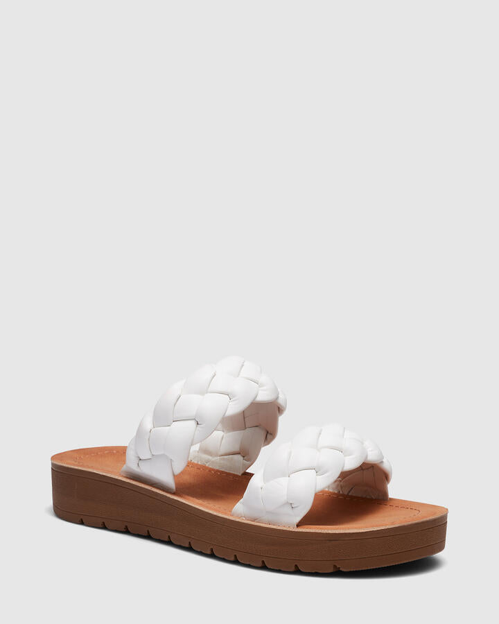 Image of Sandals. Product name - Silas White Vegan Sandals in Multi colour by brand - Novo