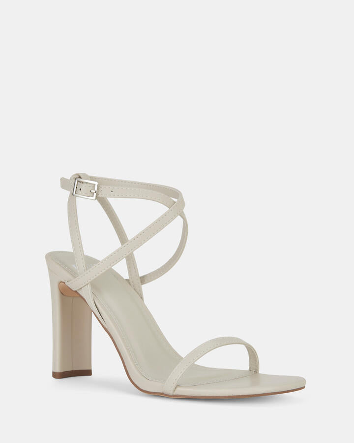 Image of Heels. Product name - Lycan Cream Vegan Heels in Neutral colour by brand - Novo