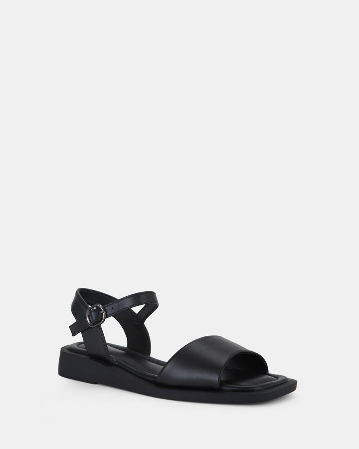 Image of Sandals. Product name - Slivin Black Vegan Sandals in Black colour by brand - Novo