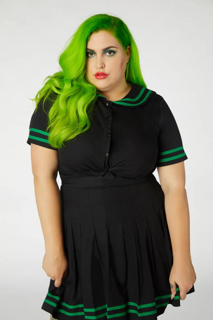 Image of a model wearing Tops. Productname: Sick Of You Top Curve in Black colour by brand - Black Friday