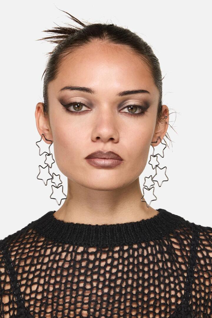 Image of Earrings. Productname: Star Drop Earrings in Silver colour by brand - Dangerfield