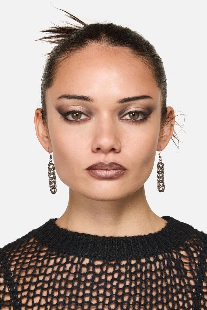 Image of Earrings. Productname: Chainmail Earrings in Silver colour by brand - Dangerfield
