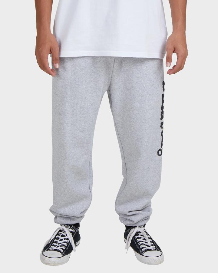 Image of a model wearing Pants. Product name - Billabong Mens Team Elastic Beach Track Pants Grey Heather in Grey Heather colour by brand - Billabong