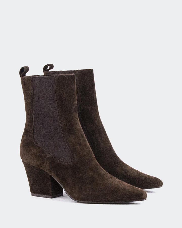 Image of Boots. Product name - Li-marky Brown Suede in Brown Suede colour by brand - Novo